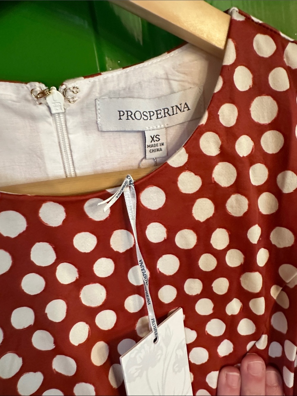 Prosperina Ava Belted Polka Dot Midi Dress NWT - Picture 7 of 9